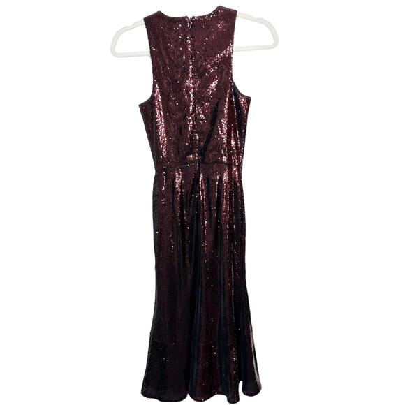 Dress the Population DTP NWT Siena in Port Brown Sequin Formal Midi Dress Gown - Picture 4 of 7